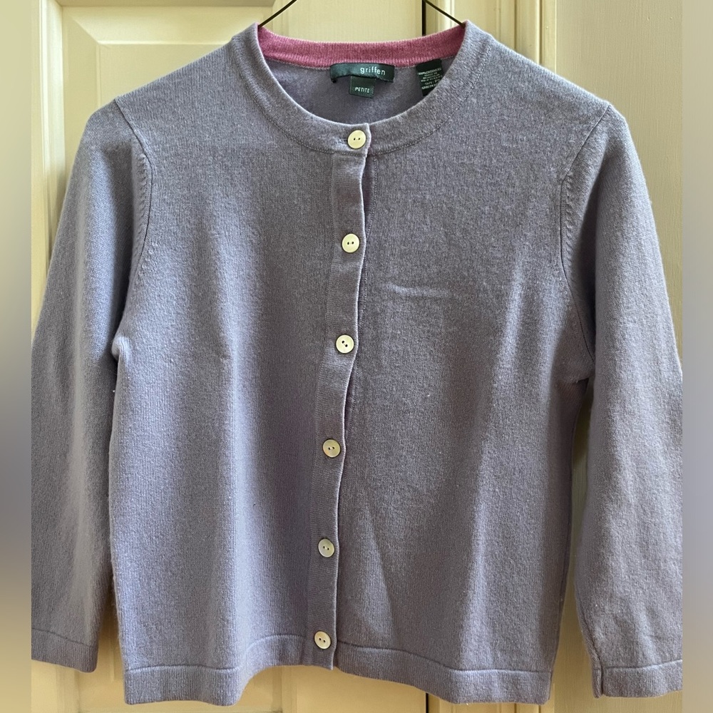 Petite purple and pink cardigan from griffen